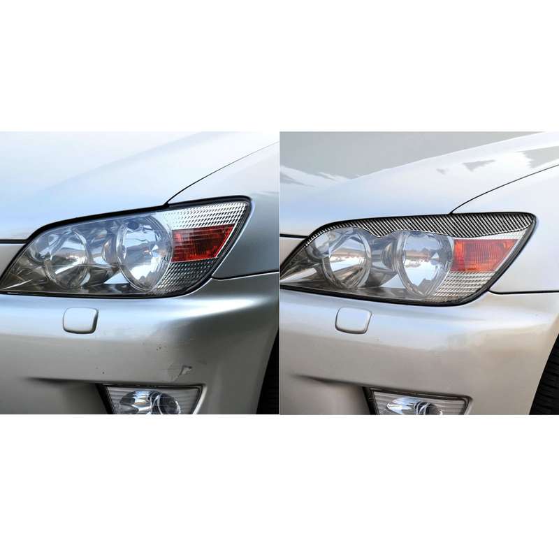 2 PCS / Set Carbon Fiber Car Lamp Eyebrow Decorative Sticker for Lexus IS200 1998-2005, Drop Glue Ve