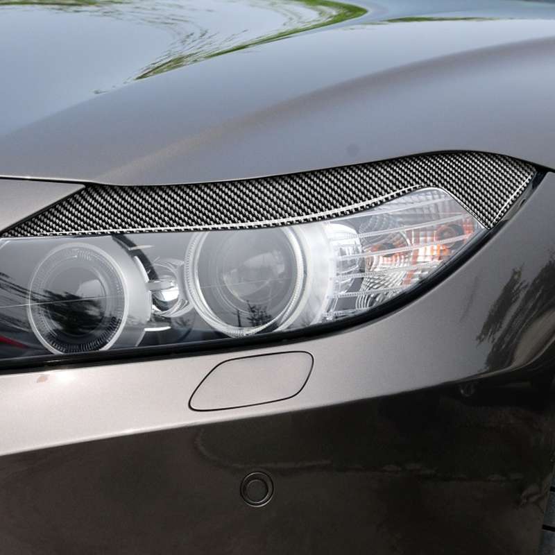 2 PCS / Set Carbon Fiber Car Lamp Eyebrow Decorative Sticker for BMW Z4 / E89 2009-2015, Drop Glue V