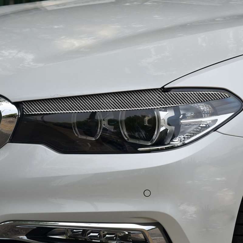 2 PCS / Set Carbon Fiber Car Lamp Eyebrow Decorative Sticker for BMW 5 Series G30 / G38 2018, Drop G