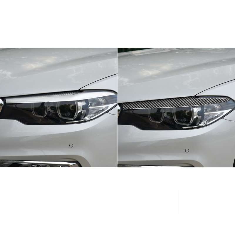 2 PCS / Set Carbon Fiber Car Lamp Eyebrow Decorative Sticker for BMW 5 Series G30 / G38 2018, Drop G