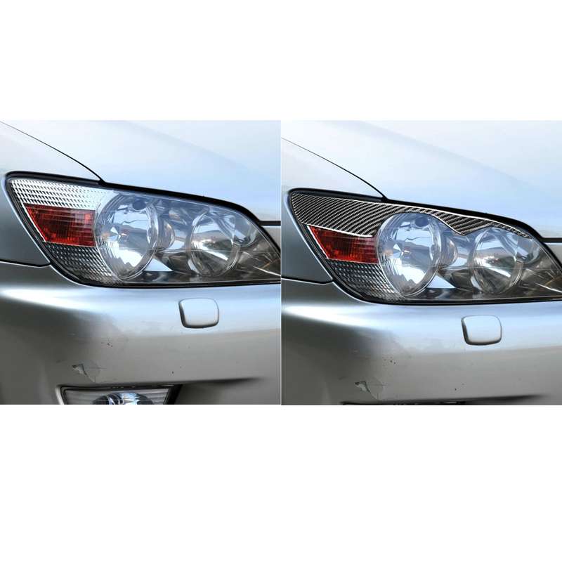 2 PCS / Set Carbon Fiber Car Lamp Eyebrow Decorative Sticker for Lexus IS300/IS200/RS200/ALTezza 199