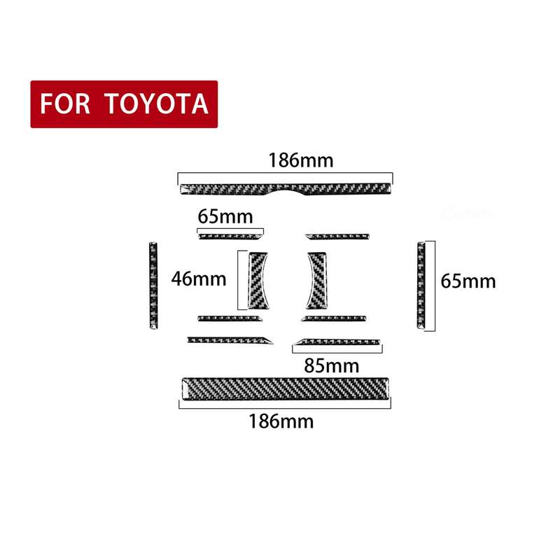 12 PCS / Set Carbon Fiber Car Air Conditioning Switch Panel Decorative Sticker for Toyota 4Runner 20
