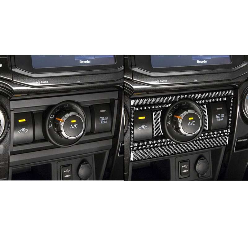 12 PCS / Set Carbon Fiber Car Air Conditioning Switch Panel Decorative Sticker for Toyota 4Runner 20