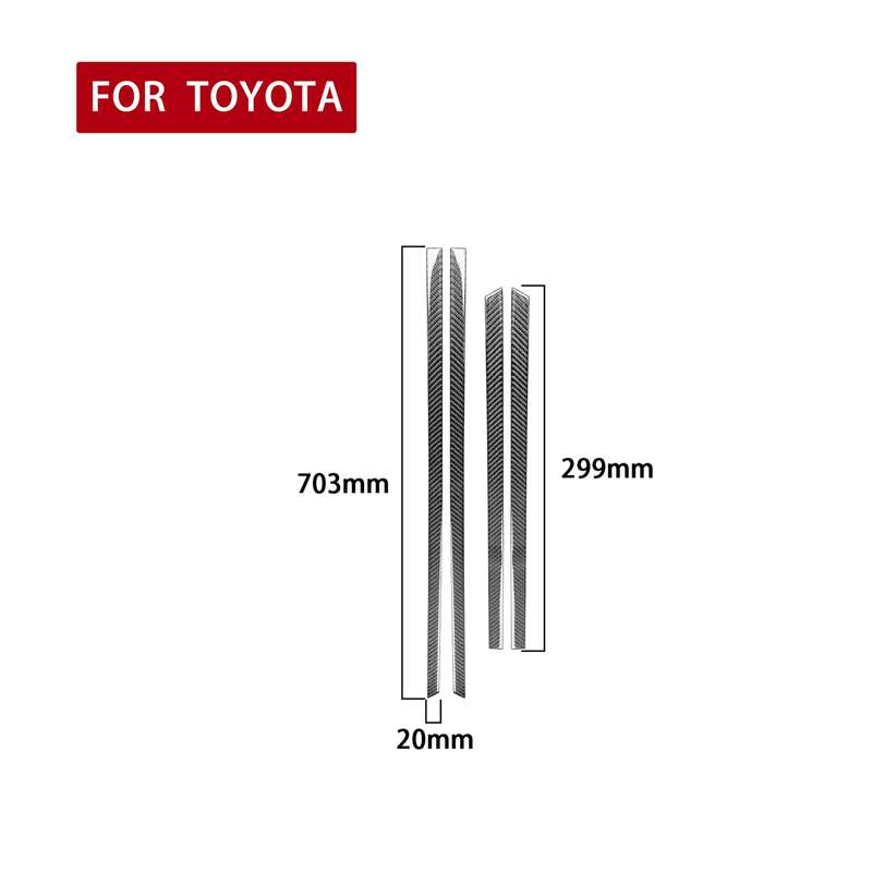 4 PCS / Set Carbon Fiber Car Door Inside Trim Decorative Sticker for Toyota 4Runner 2010-2020