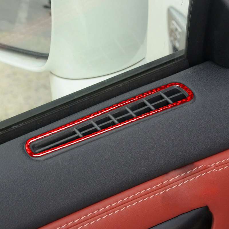 2 PCS / Set Carbon Fiber Car Window Air Outlet Defogging Decorative Sticker for Nissan GTR R35 2008-