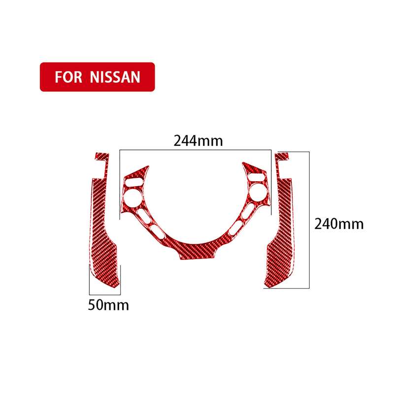 3 PCS / Set Carbon Fiber Car Dashboard Steering Wheel Buttons Decorative Sticker for Nissan GTR R35