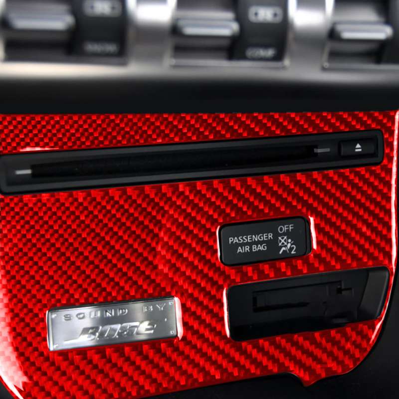 Carbon Fiber Car CD Player Console C Version Decorative Sticker for Nissan GTR R35 2008-2016, Left D