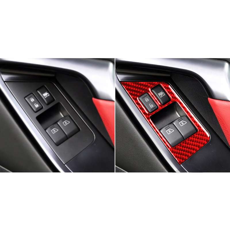2 PCS / Set Carbon Fiber Car Window Lift Defogger Button Decorative Sticker for Nissan GTR R35 2008-