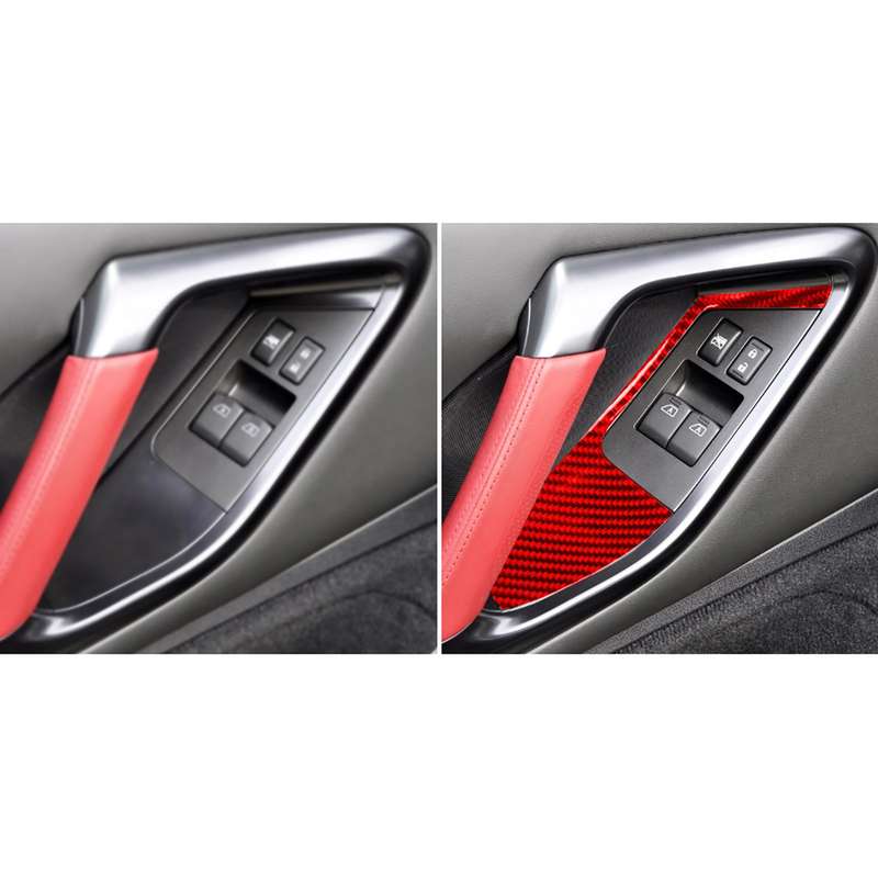 Carbon Fiber Car Window Lift Defogger Panel Sticker for Nissan GTR R35 2008-2016, Left and Right Dri