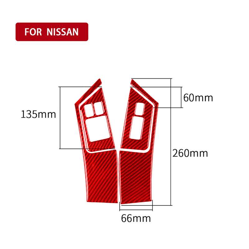 4 PCS / Set Carbon Fiber Car Window Lift Buttons Panel Sticker for Nissan GTR R35 2008-2016, Left Dr