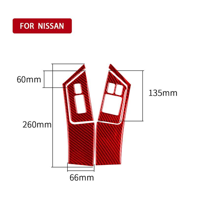 4 PCS / Set Carbon Fiber Car Window Lift Buttons Panel Sticker for Nissan GTR R35 2008-2016, Right D
