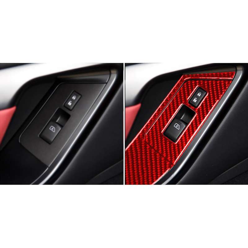 4 PCS / Set Carbon Fiber Car Window Lift Buttons Panel Sticker for Nissan GTR R35 2008-2016, Right D