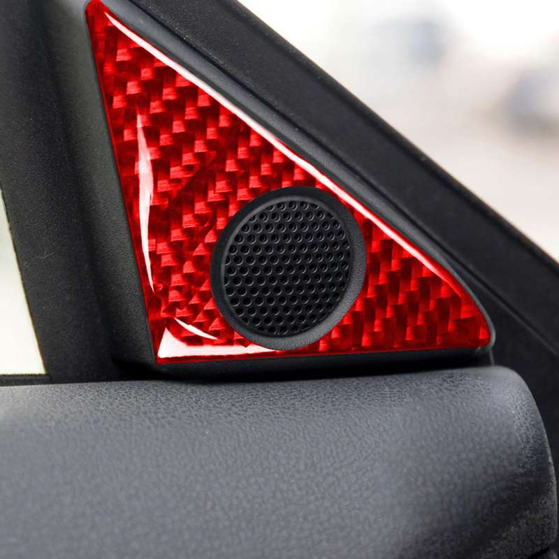 4 PCS / Set Carbon Fiber Car Door Horn + Window Air Outlet Decorative Sticker for Nissan GTR R35 200