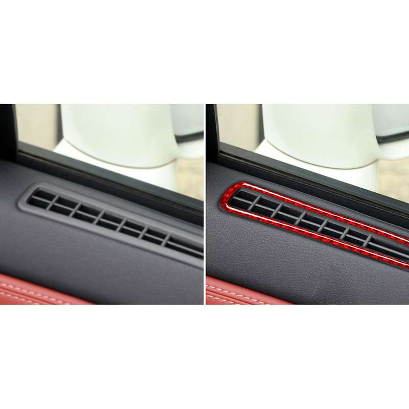 4 PCS / Set Carbon Fiber Car Door Horn + Window Air Outlet Decorative Sticker for Nissan GTR R35 200