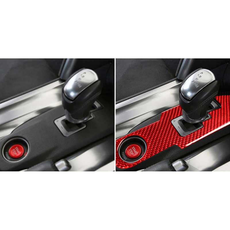 Carbon Fiber Car Gear Shift Panel Decorative Sticker for Nissan GTR R35 2008-2016, Left and Right Dr