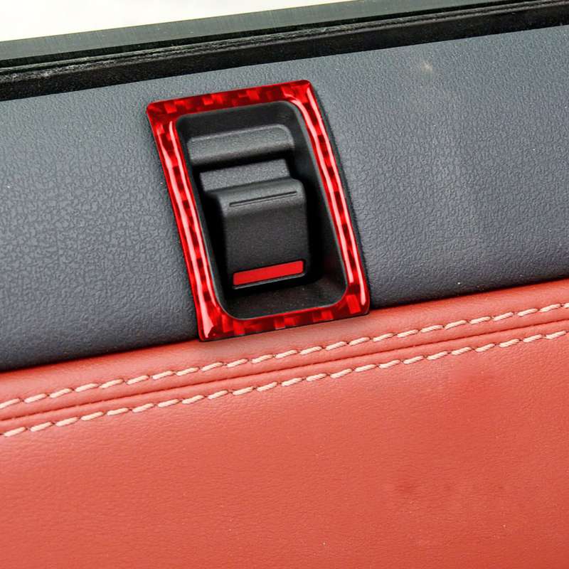 2 PCS / Set Carbon Fiber Car Left Right Door Lock Decorative Sticker for Nissan GTR R35 2008-2020, L