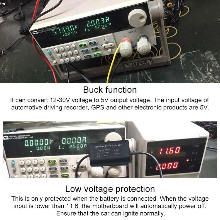Vehicle Data Recorder Voltage Drop Line 12V to 5V Low Voltage Protection Electrical Appliance Step-d