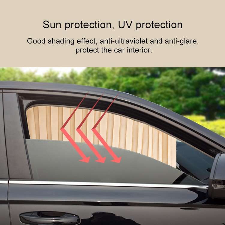 2 PCS Car Auto Sunshade Curtains Windshield Cover for the Rear Seat (Black)