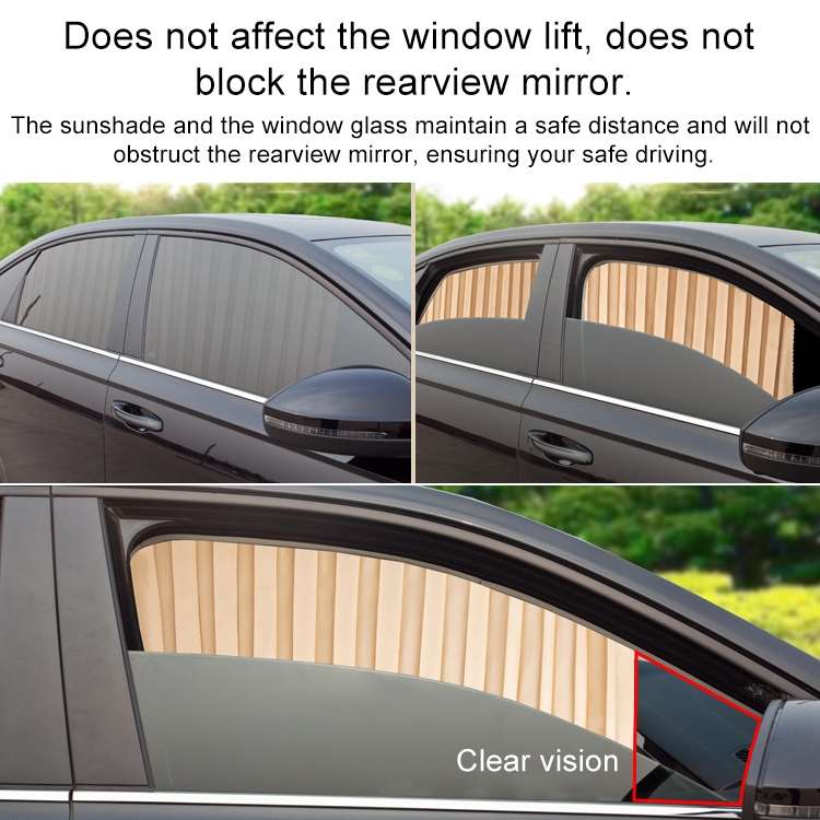 2 PCS Car Auto Sunshade Curtains Windshield Cover for the Rear Seat (Black)