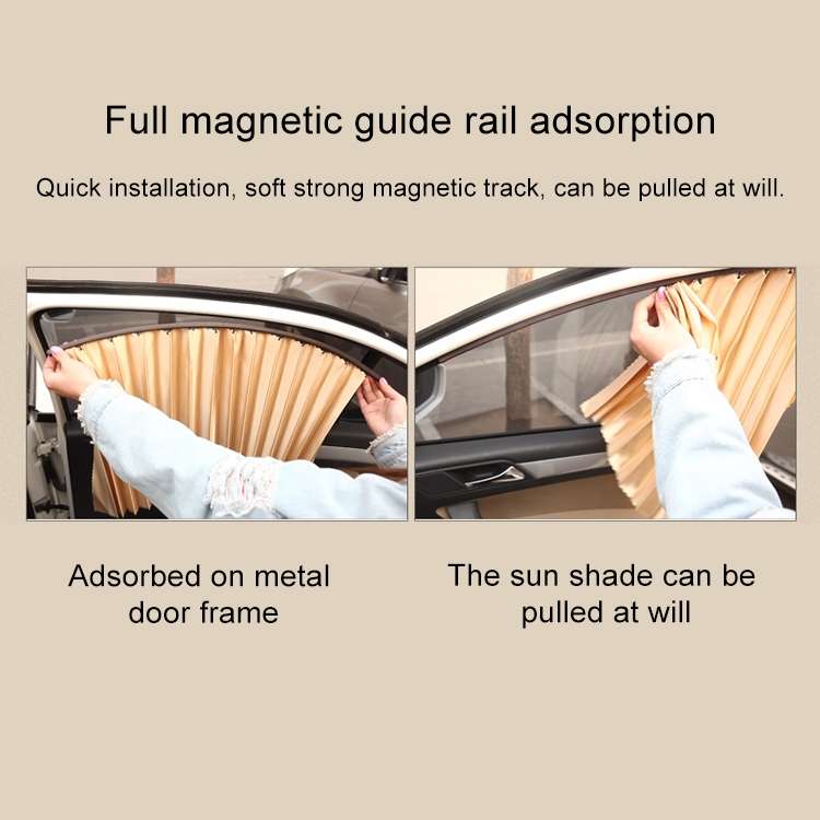 4 in 1 Car Auto Sunshade Curtains Windshield Cover Set (Black)