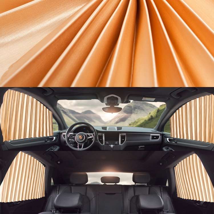 4 in 1 Car Auto Sunshade Curtains Windshield Cover Set (Black)