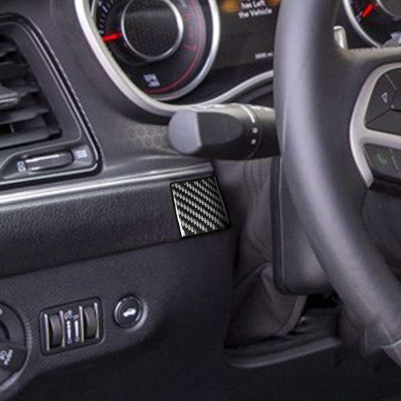 Carbon Fiber Car Steering Wheel Left Right Side Decorative Sticker for Dodge Challenger 2015 to Now,