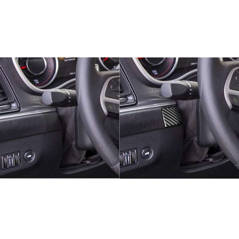 Carbon Fiber Car Steering Wheel Left Right Side Decorative Sticker for Dodge Challenger 2015 to Now,
