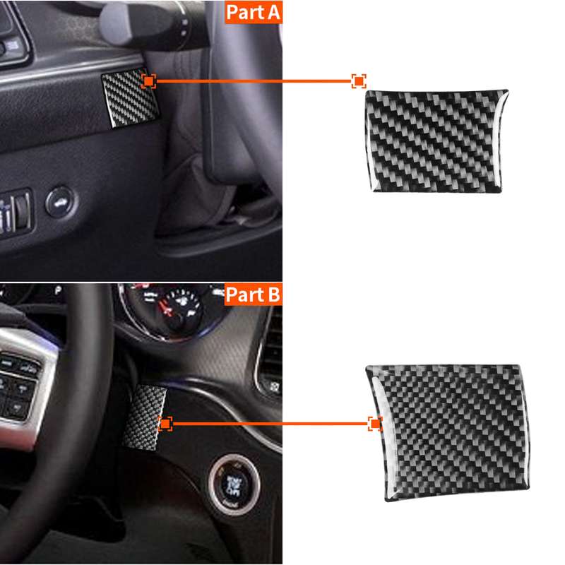 Carbon Fiber Car Steering Wheel Left Right Side Decorative Sticker for Dodge Challenger 2015 to Now,