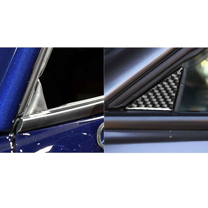 Carbon Fiber Car Left Right Side Window Posts Decorative Sticker for Dodge Challenger 2015 to Now, L