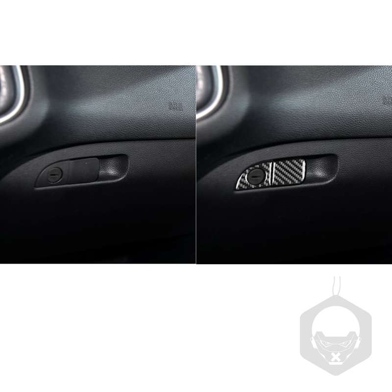 Carbon Fiber Car Co-pilot Storage Handle Decorative Sticker for Dodge Challenger 2015 to Now, Left D
