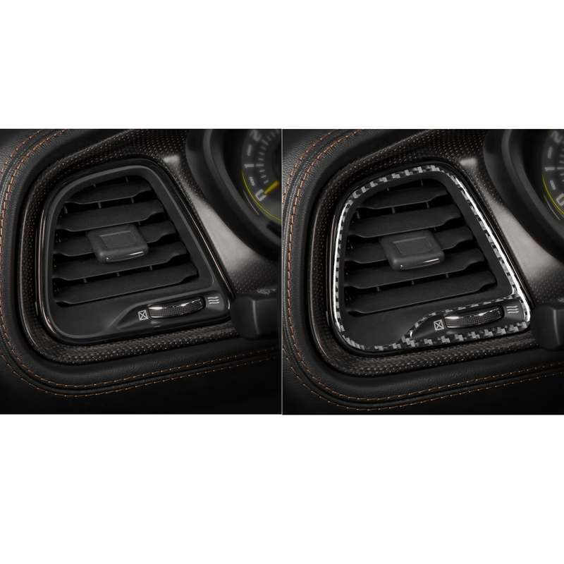 Carbon Fiber Car Instrument Left Air Outlet Decorative Sticker for Dodge Challenger 2015 to Now, Lef