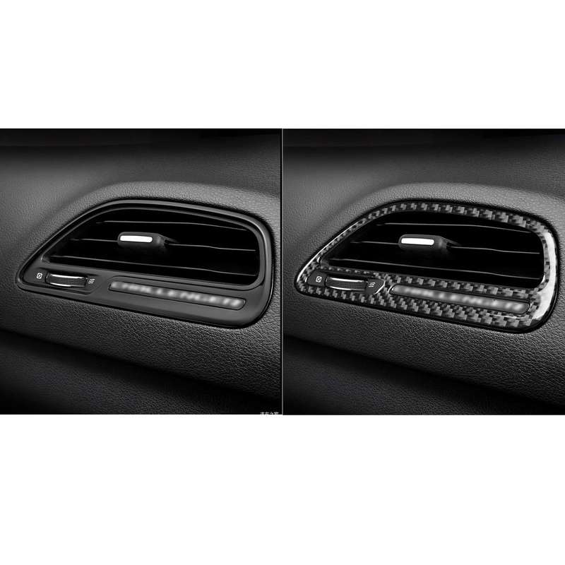 Carbon Fiber Car Instrument Right Air Outlet Decorative Sticker for Dodge Challenger 2015 to Now, Le