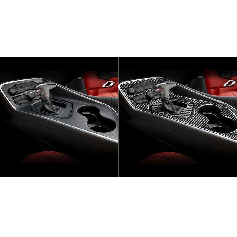 3 PCS / Set Carbon Fiber Car Central Control Gear Decorative Sticker for Dodge Challenger 2015 to No