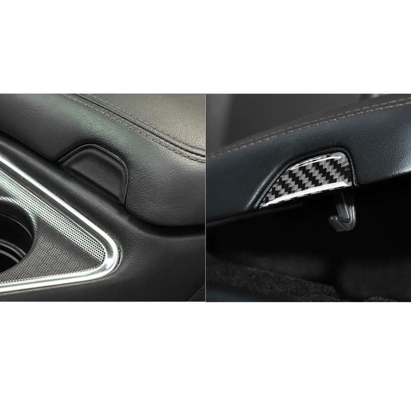 Carbon Fiber Car Central Control Armrest Storage Button Decorative Sticker for Dodge Challenger 2015