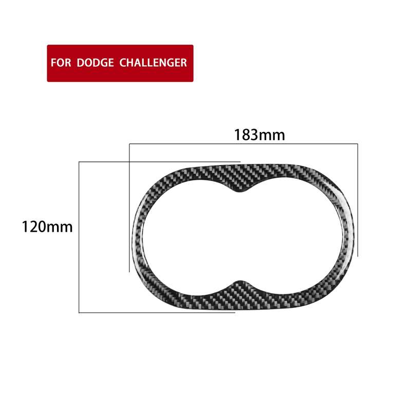 Carbon Fiber Car Rear Handrail Cup Holder Decorative Sticker for Dodge Challenger 2015 to Now, Left