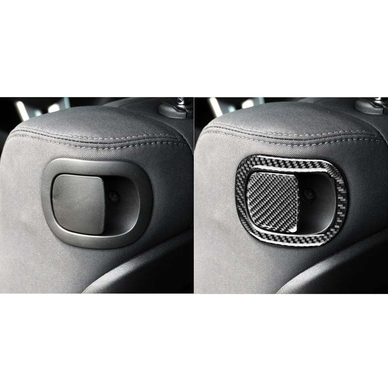 4 PCS / Set Carbon Fiber Car Seat Back Decorative Sticker for Dodge Challenger 2015 to Now, Left Dri