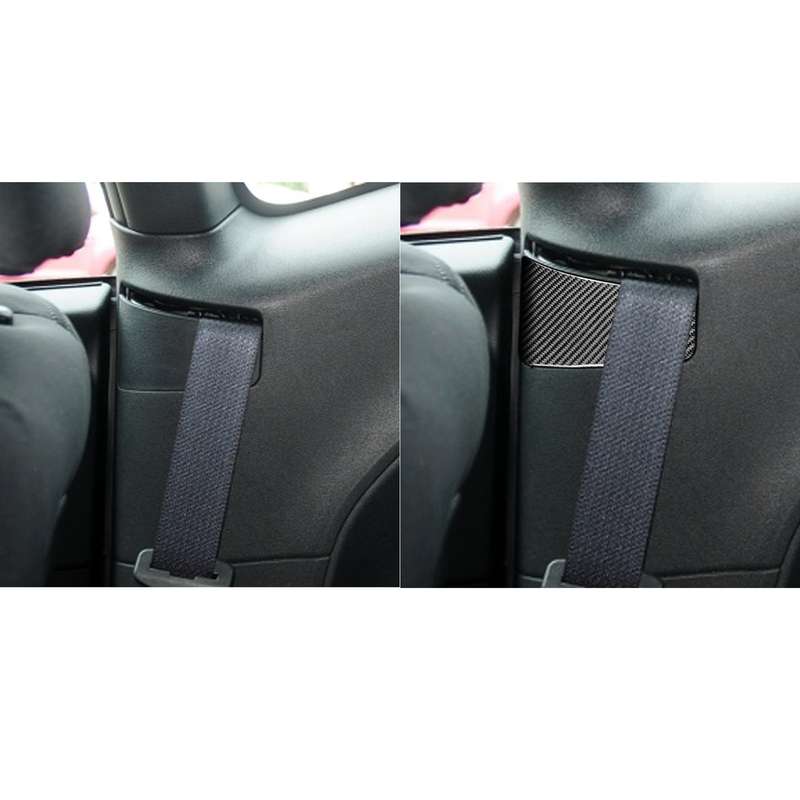 3 PCS / Set Carbon Fiber Car Seat Belt Panel Decorative Sticker for Dodge Challenger 2015 to Now, Le