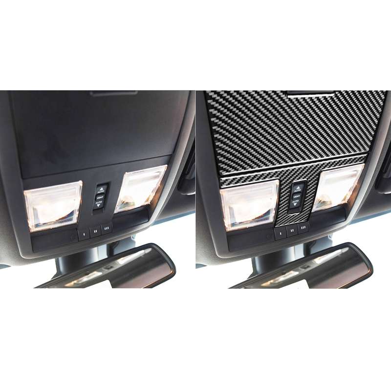 2 PCS / Set Carbon Fiber Car Reading Light Panel Decorative Sticker for Dodge Challenger 2015 to Now