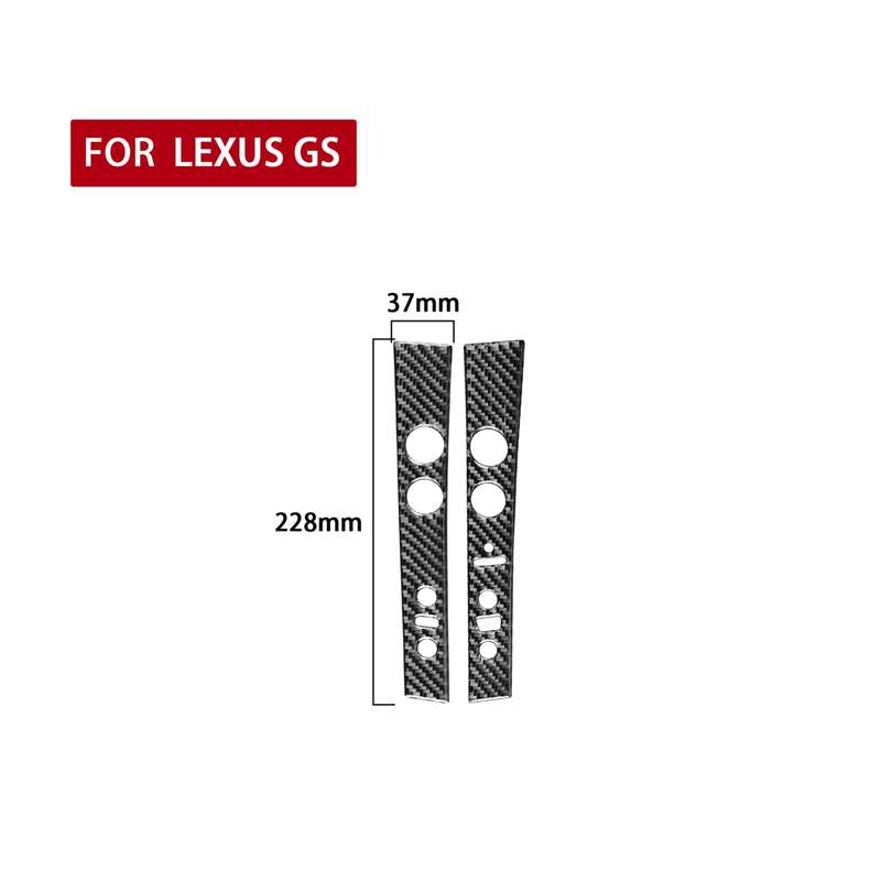2 PCS / Set Carbon Fiber Car Central Control Panel A Version Decorative Sticker for Lexus GS 2006-20