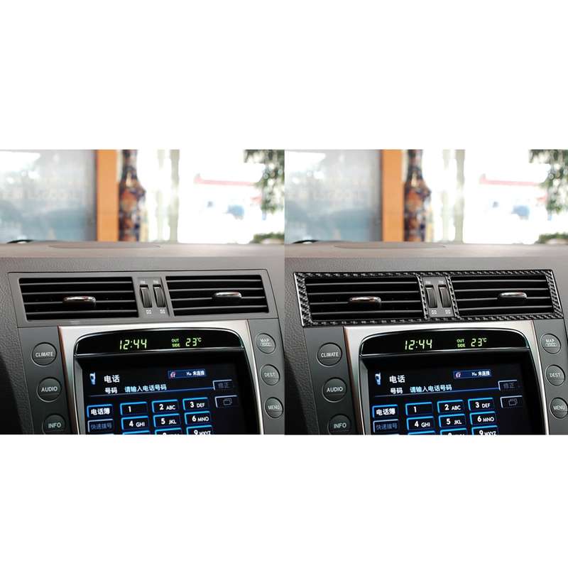 Carbon Fiber Car Central Control Air Outlet Decorative Sticker for Lexus GS 2006-2011,Left and Right