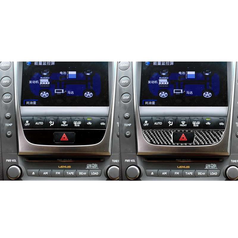 Carbon Fiber Car Double Flash Panel Decorative Sticker for Lexus GS 2006-2011,Left and Right Drive U