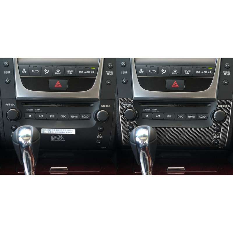 Carbon Fiber Car CD Panel A Version Decorative Sticker for Lexus GS 2006-2011,Left and Right Drive U