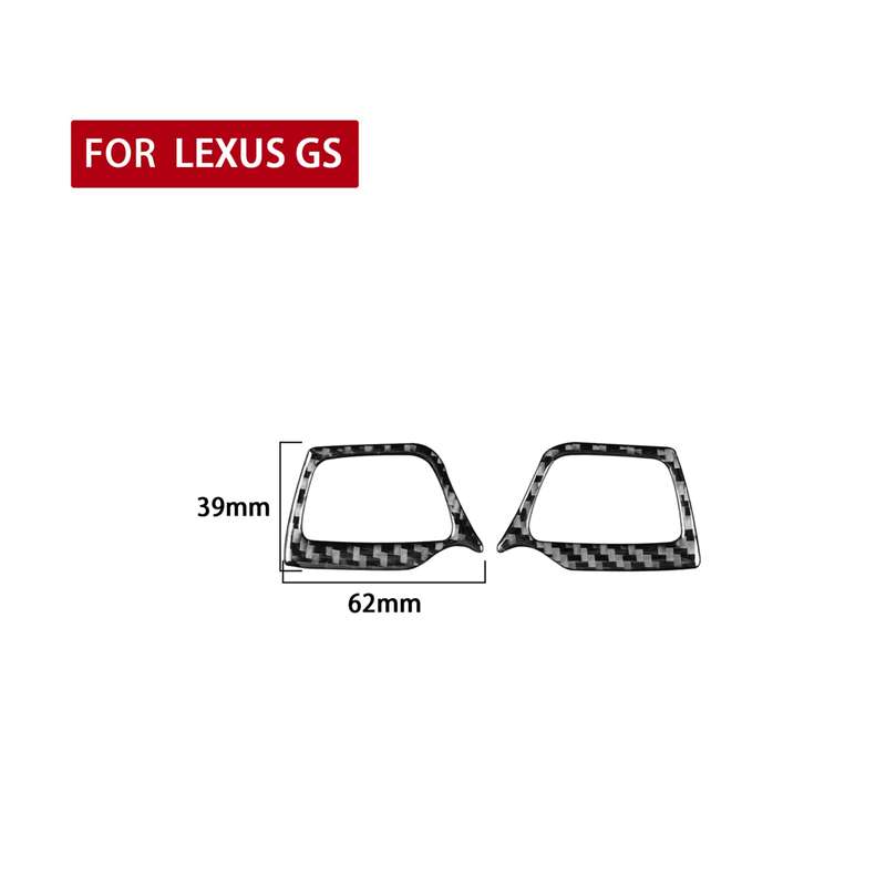 2 PCS / Set Carbon Fiber Car Steering Wheel Button A Version Decorative Sticker for Lexus GS 2006-20