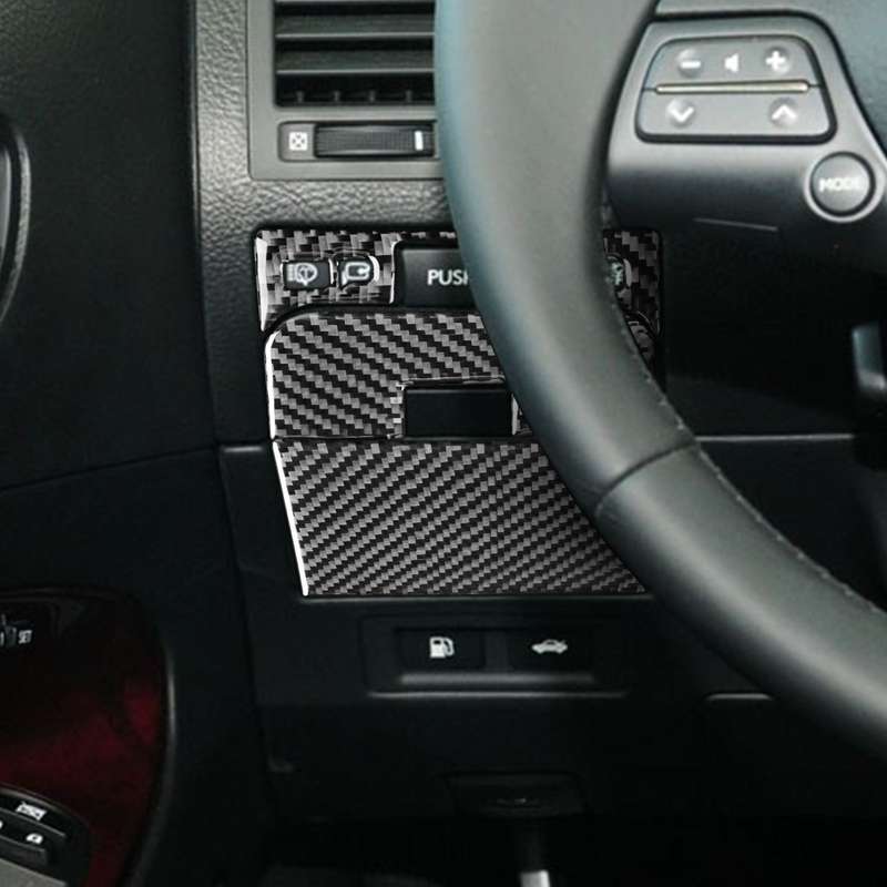 3 PCS / Set Carbon Fiber Car Trunk Switch Panel Decorative Sticker for Lexus GS 2006-2011,Left and R