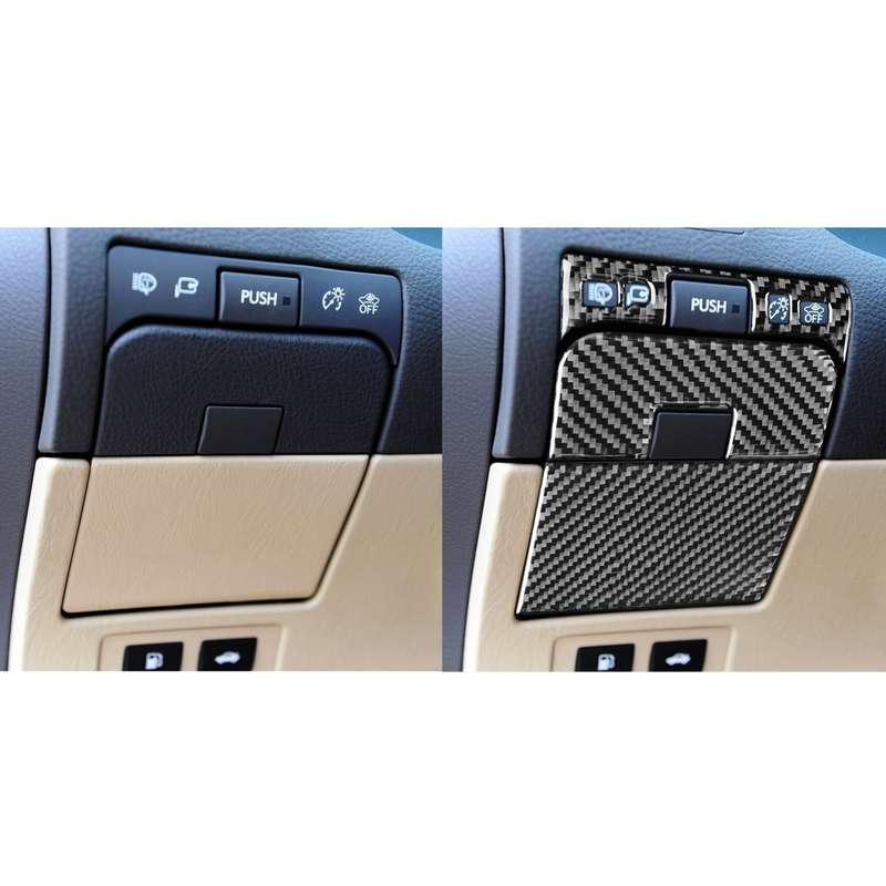 3 PCS / Set Carbon Fiber Car Trunk Switch Panel Decorative Sticker for Lexus GS 2006-2011,Left and R