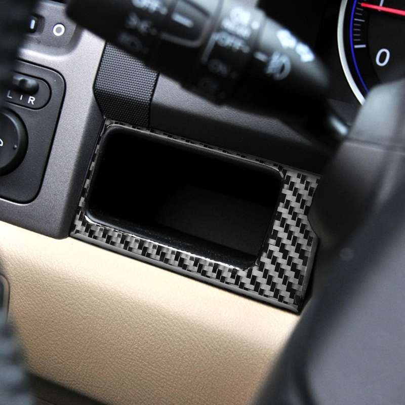 2 PCS / Set Carbon Fiber Car Central Control Card Box Panel Decorative Sticker for Honda CRV 2007-20