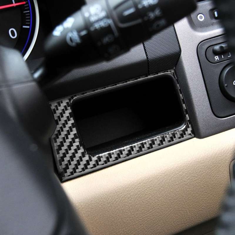 2 PCS / Set Carbon Fiber Car Central Control Card Box Panel Decorative Sticker for Honda CRV 2007-20