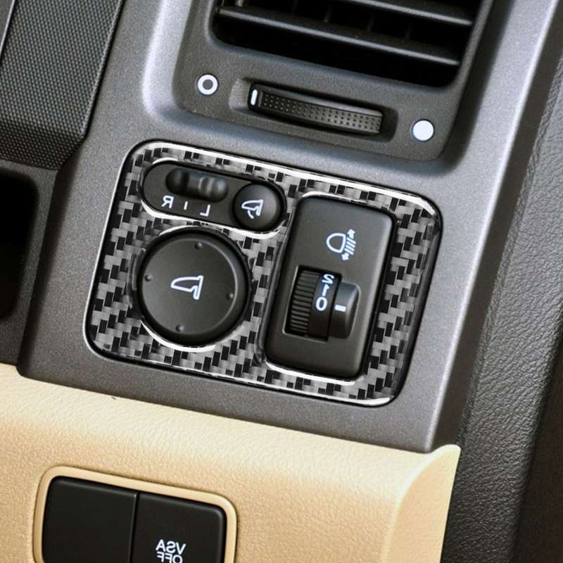 Carbon Fiber Car Rearview Mirror Adjustment Switch Frame Decorative Sticker for Honda CRV 2007-2011,