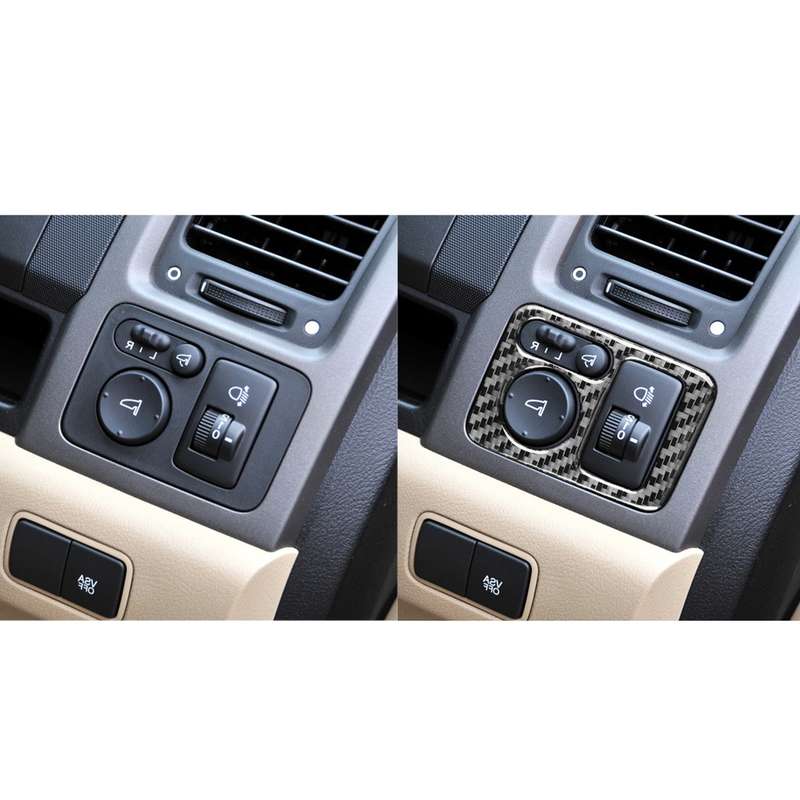 Carbon Fiber Car Rearview Mirror Adjustment Switch Frame Decorative Sticker for Honda CRV 2007-2011,