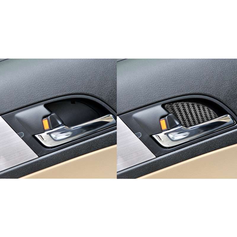 4 PCS / Set Carbon Fiber Car Inner Door Bowl Patch Decorative Sticker for Honda CRV 2007-2011,Left a